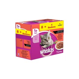 Whiskas Pouch Multipack Etli Çeşitleri Yaş kedi Maması 8 Al 4 Bedava 12 X 100 Gr